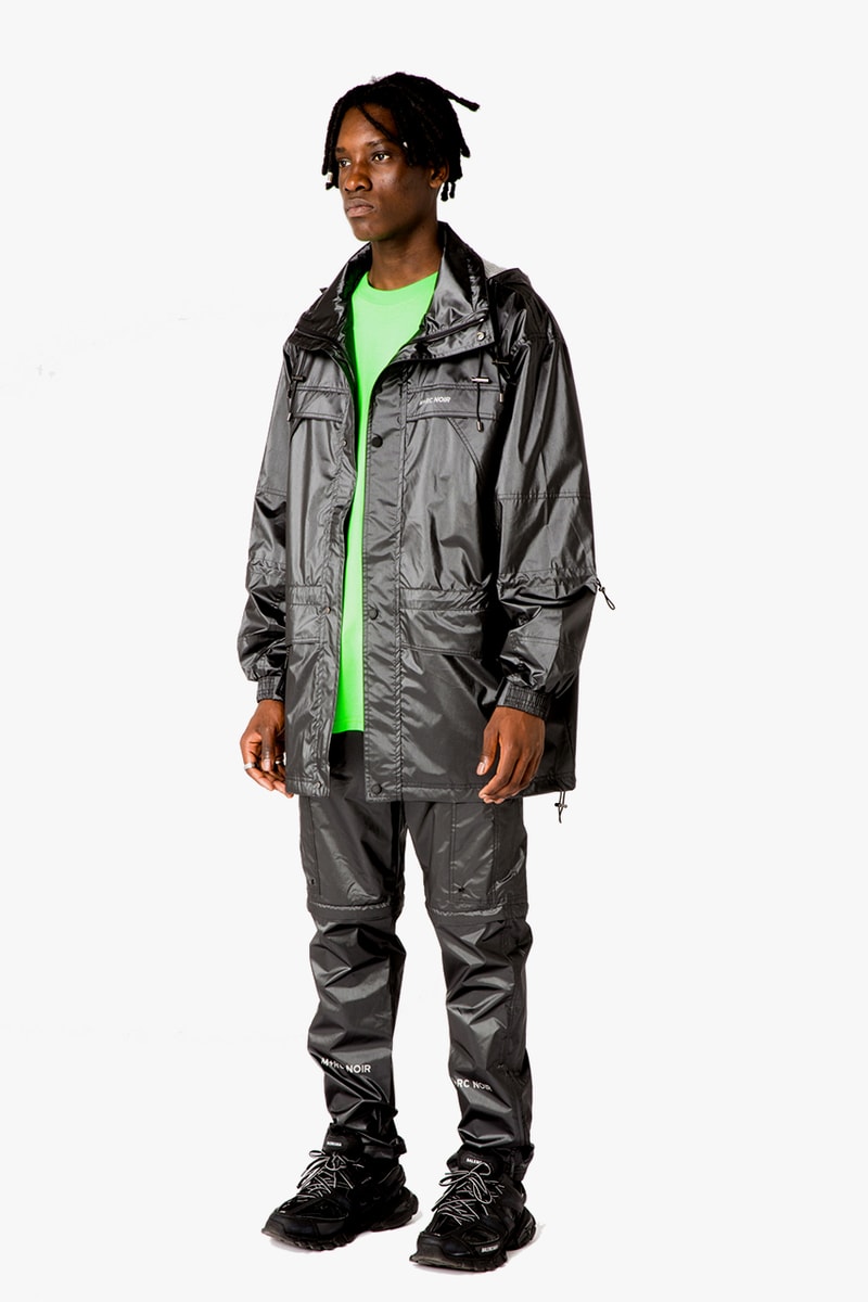 M+RC Noir Spring Summer 2019 SS19 First Drop Capsule Collection Outerwear Jackets Denim Monogram Logo Trousers Track Pants T-Shirt Hooded Sweatshirt Cross Body Bag PVC 