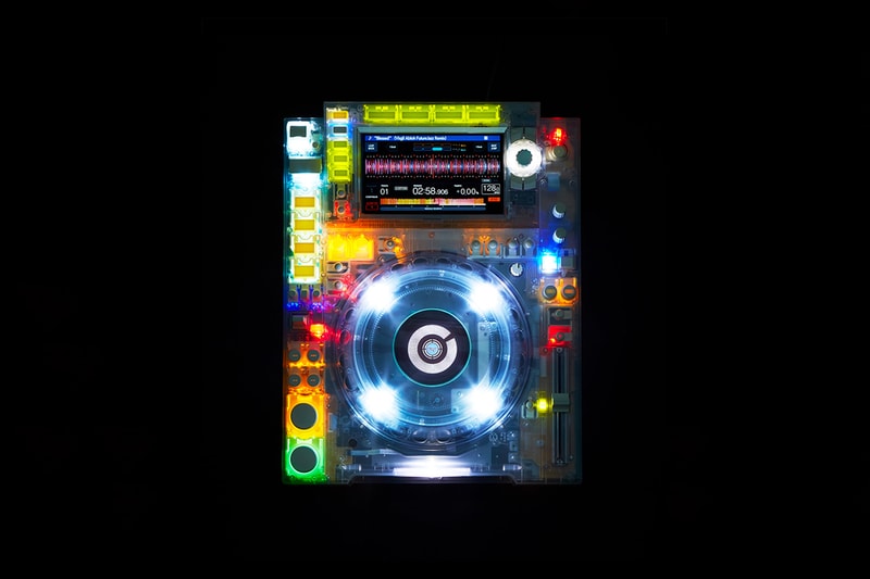 Pioneer DJ c/o Virgil Abloh MCA Chicago Exhibition “Figures of Speech” Exhibition, Chicago Museum of Modern Art, June 2019 CDJ-2000NXS2 and DJM-900NXS2 DJ equipment transparent clear 