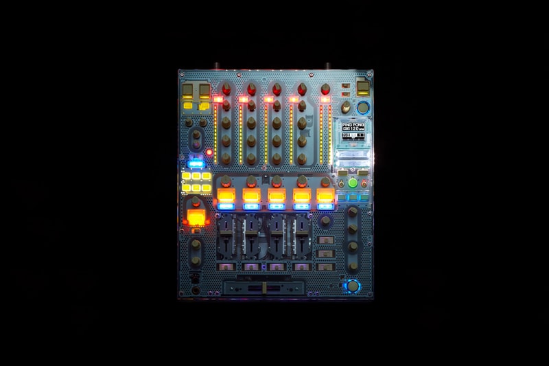 Pioneer DJ c/o Virgil Abloh MCA Chicago Exhibition “Figures of Speech” Exhibition, Chicago Museum of Modern Art, June 2019 CDJ-2000NXS2 and DJM-900NXS2 DJ equipment transparent clear 