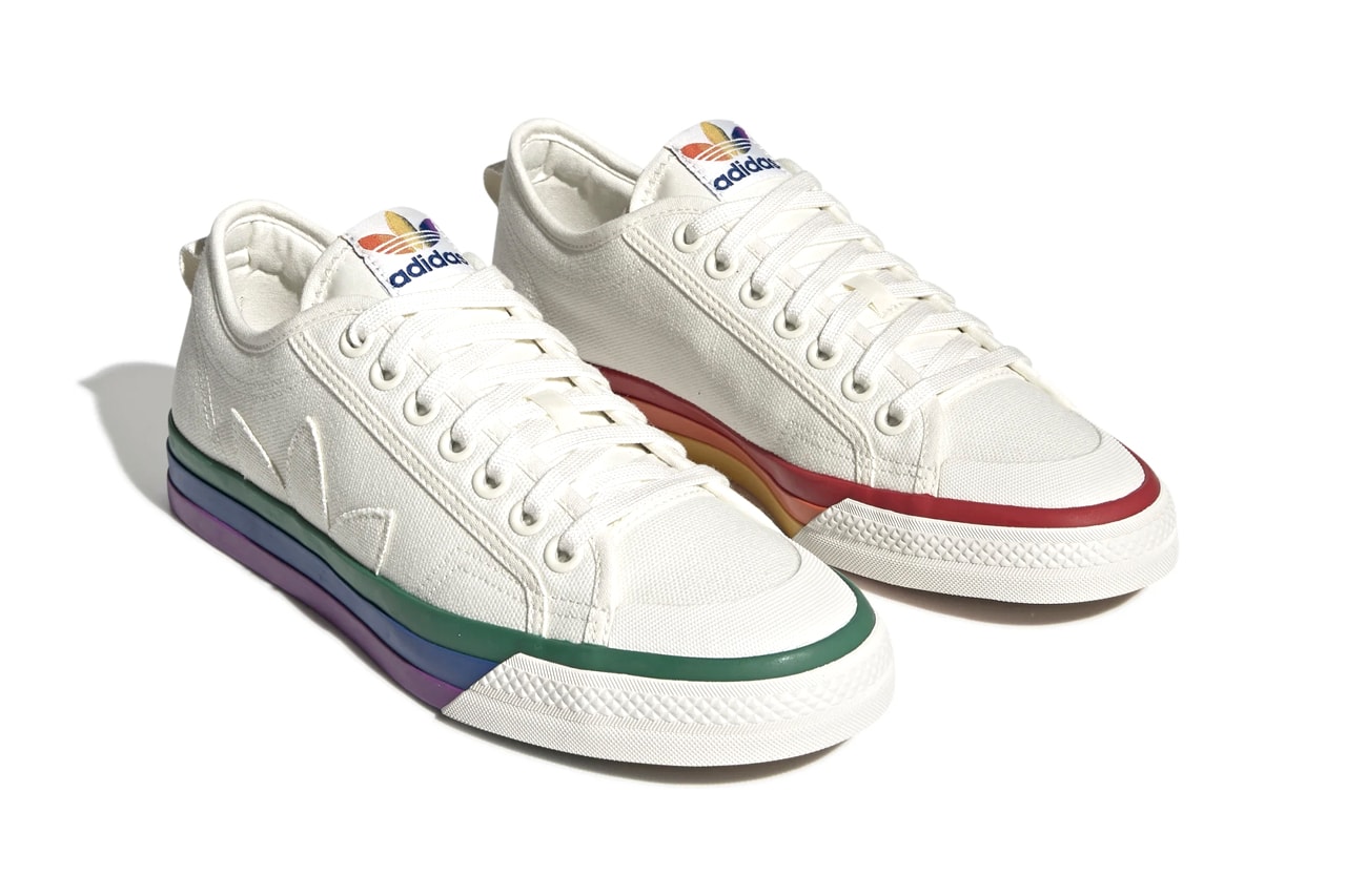 adidas Originals Nizza Pride Pack LGBTTQQIAAP Month Equality Sneaker Release Information Drop Date Cop June 1 Basketball Court Sneaker Players 1970s Retro