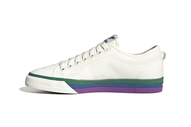 adidas Originals Nizza Pride Pack LGBTTQQIAAP Month Equality Sneaker Release Information Drop Date Cop June 1 Basketball Court Sneaker Players 1970s Retro