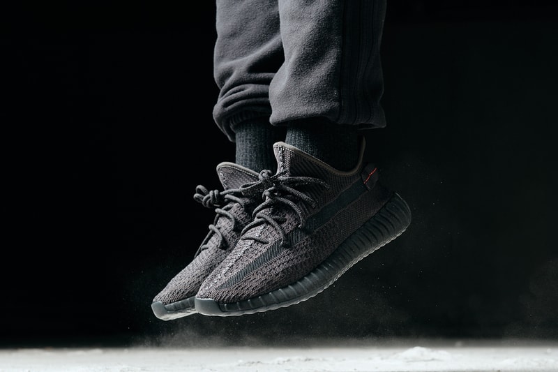 adidas YEEZY BOOST 350 V2 Kanye West All-Black Non-Reflective Static Release Details Information Closer On foot look buy cop purchase june 7 8 glow in the dark yellow