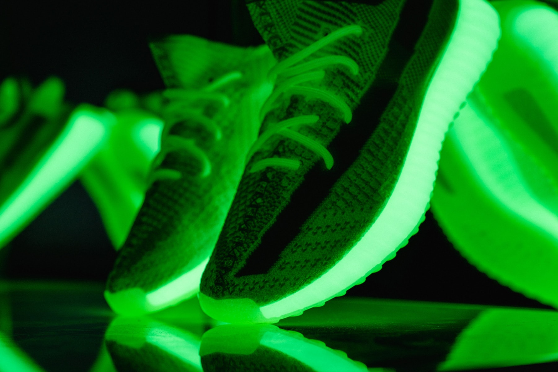 YEEZY BOOST 350 V2 "Glow-in-the-Dark" Closer Look kanye west three stripes