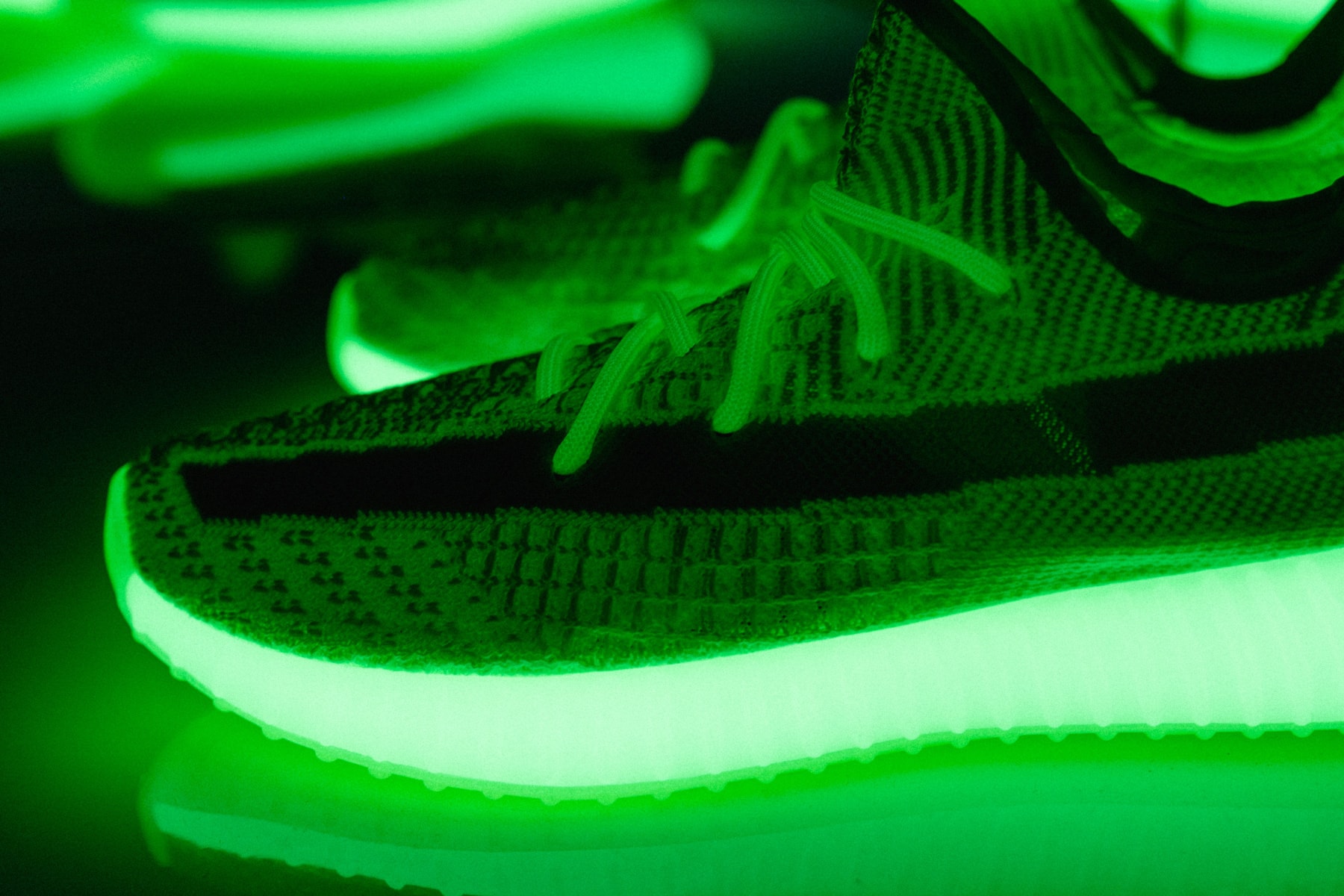 YEEZY BOOST 350 V2 "Glow-in-the-Dark" Closer Look kanye west three stripes