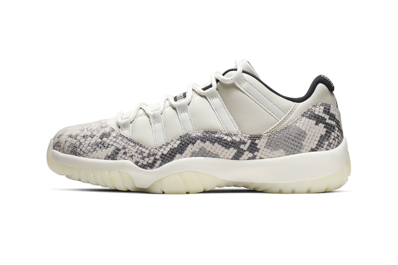 Air Jordan 11 Low Light Bone Snakeskin grey white black cream off tan red jumpman brand sneakers shoes