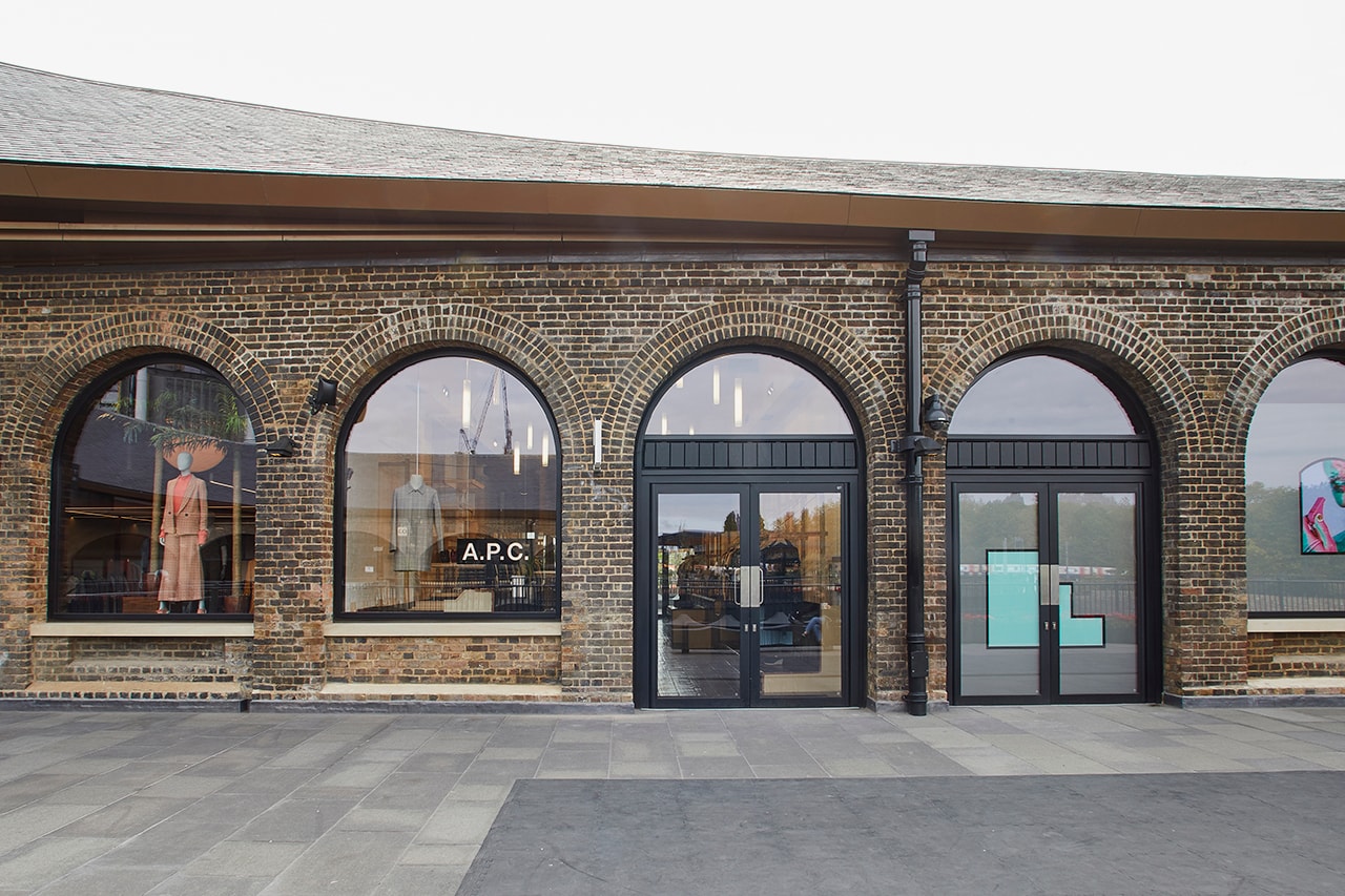 A.P.C. Kings Cross Coal Drops Yard Development New Store Opening Open Now Look Inside First SS19 Collection Parisian Fashion Brand Label Laurent Deroo Architecte