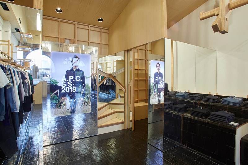 A.P.C. Kings Cross Coal Drops Yard Development New Store Opening Open Now Look Inside First SS19 Collection Parisian Fashion Brand Label Laurent Deroo Architecte