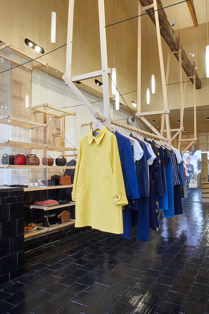 A.P.C. Kings Cross Coal Drops Yard Development New Store Opening Open Now Look Inside First SS19 Collection Parisian Fashion Brand Label Laurent Deroo Architecte