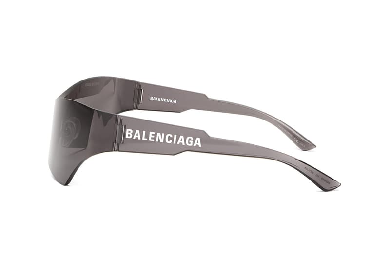 Balenciaga SS19 Spring Summer 2019 Sunglasses MATCHESFASHION.com Logo Engraved square acetate sunglasses curved bright colors mono reflective