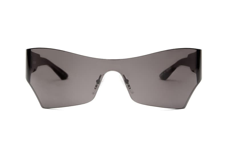 Balenciaga SS19 Spring Summer 2019 Sunglasses MATCHESFASHION.com Logo Engraved square acetate sunglasses curved bright colors mono reflective