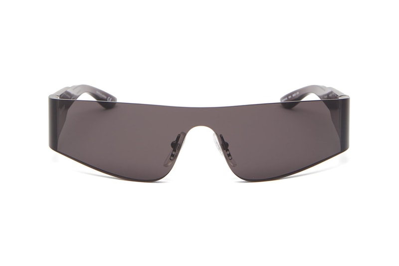 Balenciaga SS19 Spring Summer 2019 Sunglasses MATCHESFASHION.com Logo Engraved square acetate sunglasses curved bright colors mono reflective