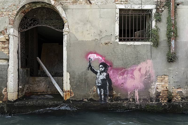 banksy migrant child mural venice biennale artworks street art graffiti
