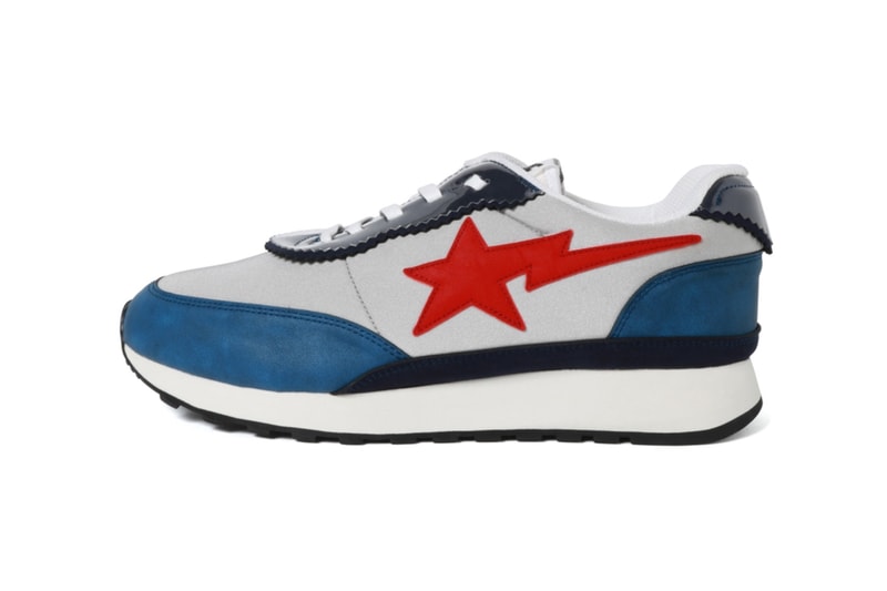 BAPE ROADSTA Express Release a bathing ape footwear jogging shoe blue red white jogging shoe runner sta motif