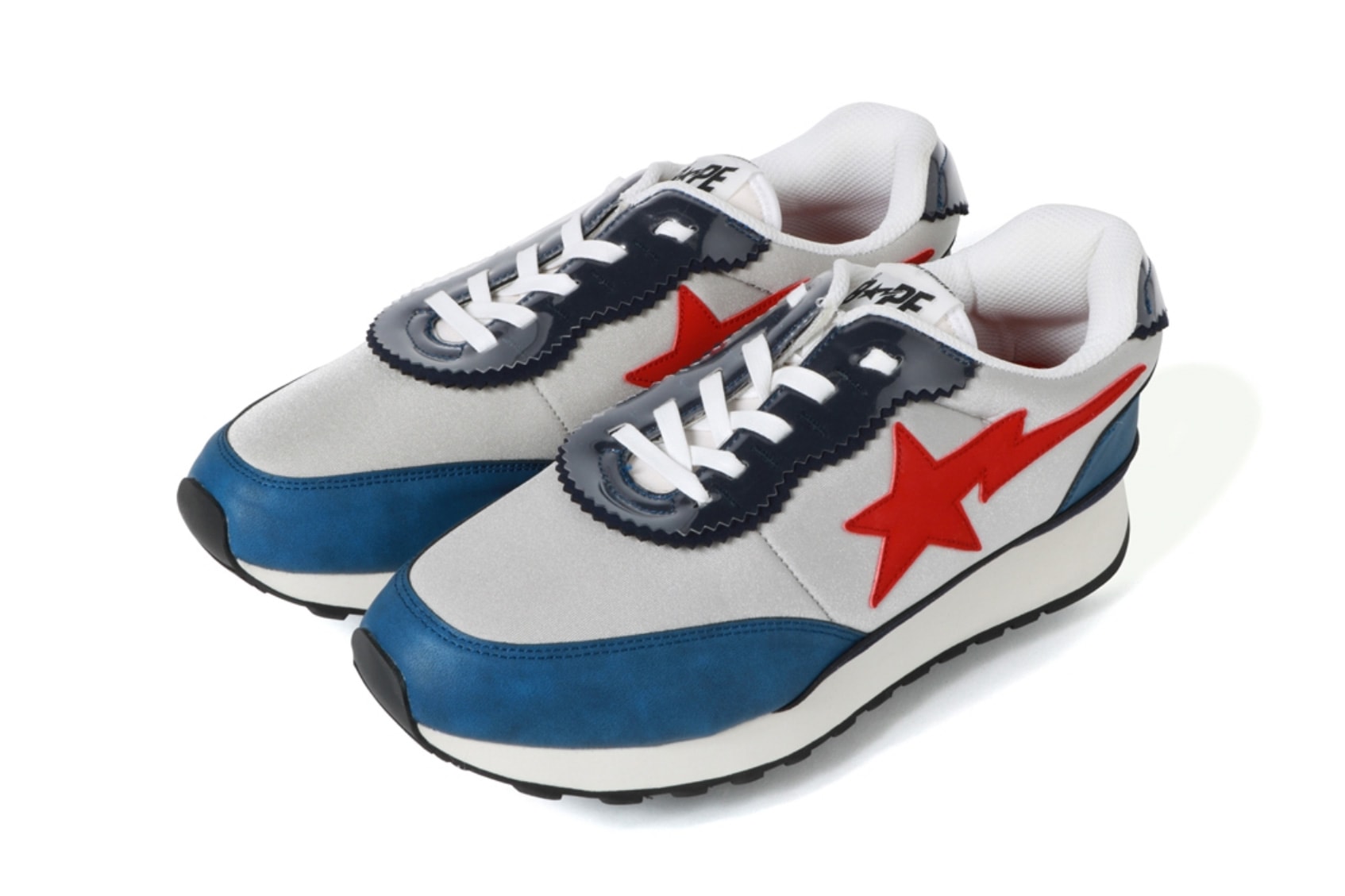 BAPE ROADSTA Express Release a bathing ape footwear jogging shoe blue red white jogging shoe runner sta motif