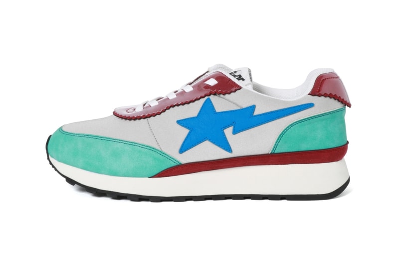 BAPE ROADSTA Express Release a bathing ape footwear jogging shoe blue red white jogging shoe runner sta motif