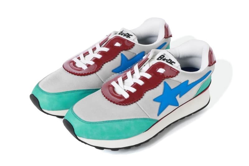 BAPE ROADSTA Express Release a bathing ape footwear jogging shoe blue red white jogging shoe runner sta motif
