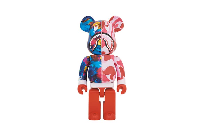 BAPE x M / mika ninagawa Medicom Toy BE@RBRICKS collaboration hoodie shark camouflage floral print pattern release info buy 100 400 1000