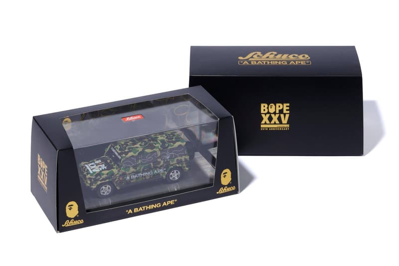 BAPE x SCHUCO BAPE XXV 25th Anniversary Mercedes toy cars collector item 1st camo print ape head a bathing ape