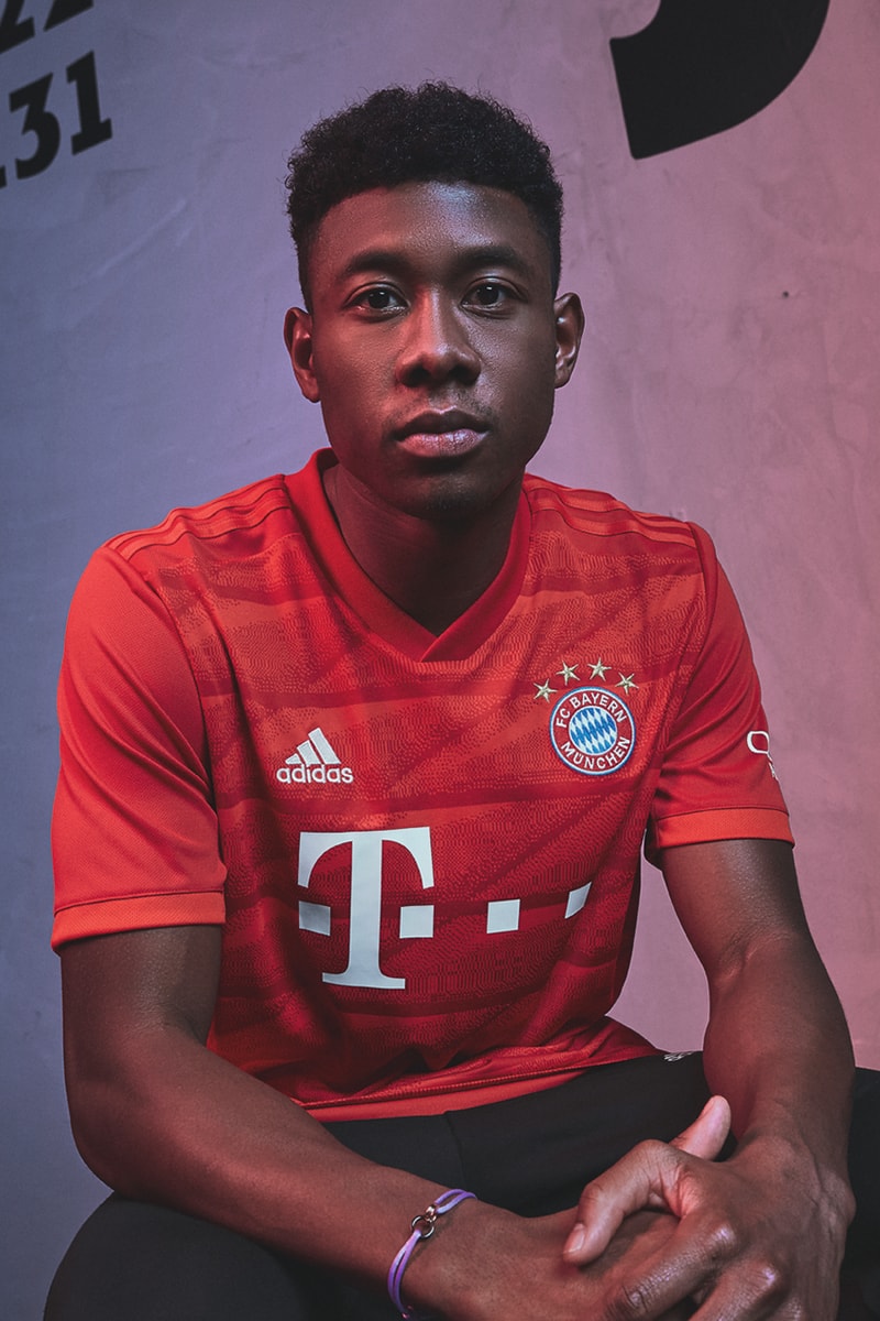 FC Bayern Munich 2019/20 Home Jersey Kit Football soccer david alaba serge gnabry manuel neuer adidas red diamond green goalkeeper tiger camo print design buy cop purchase order first look
