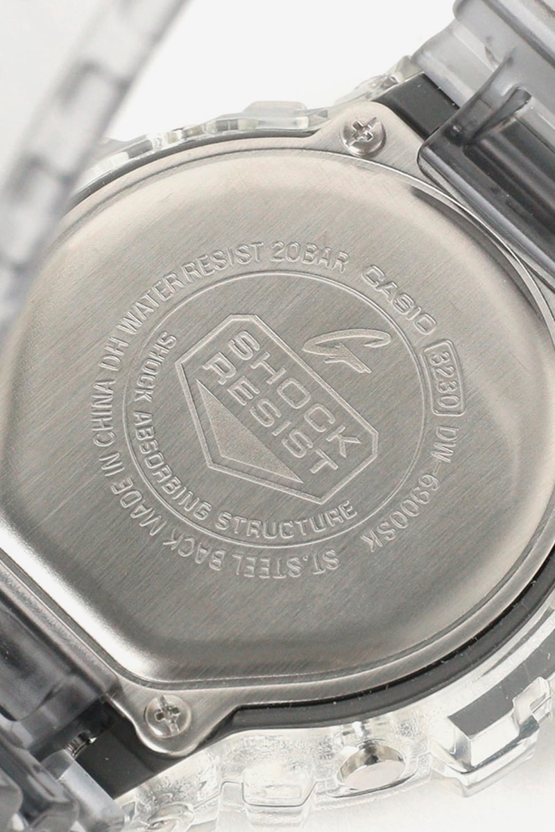 Beams x Casio G-Shock Clear Skeleton Release DW-5600SK DW-6900SK Japan Watches digital clocks time keeping lume glow retailer  