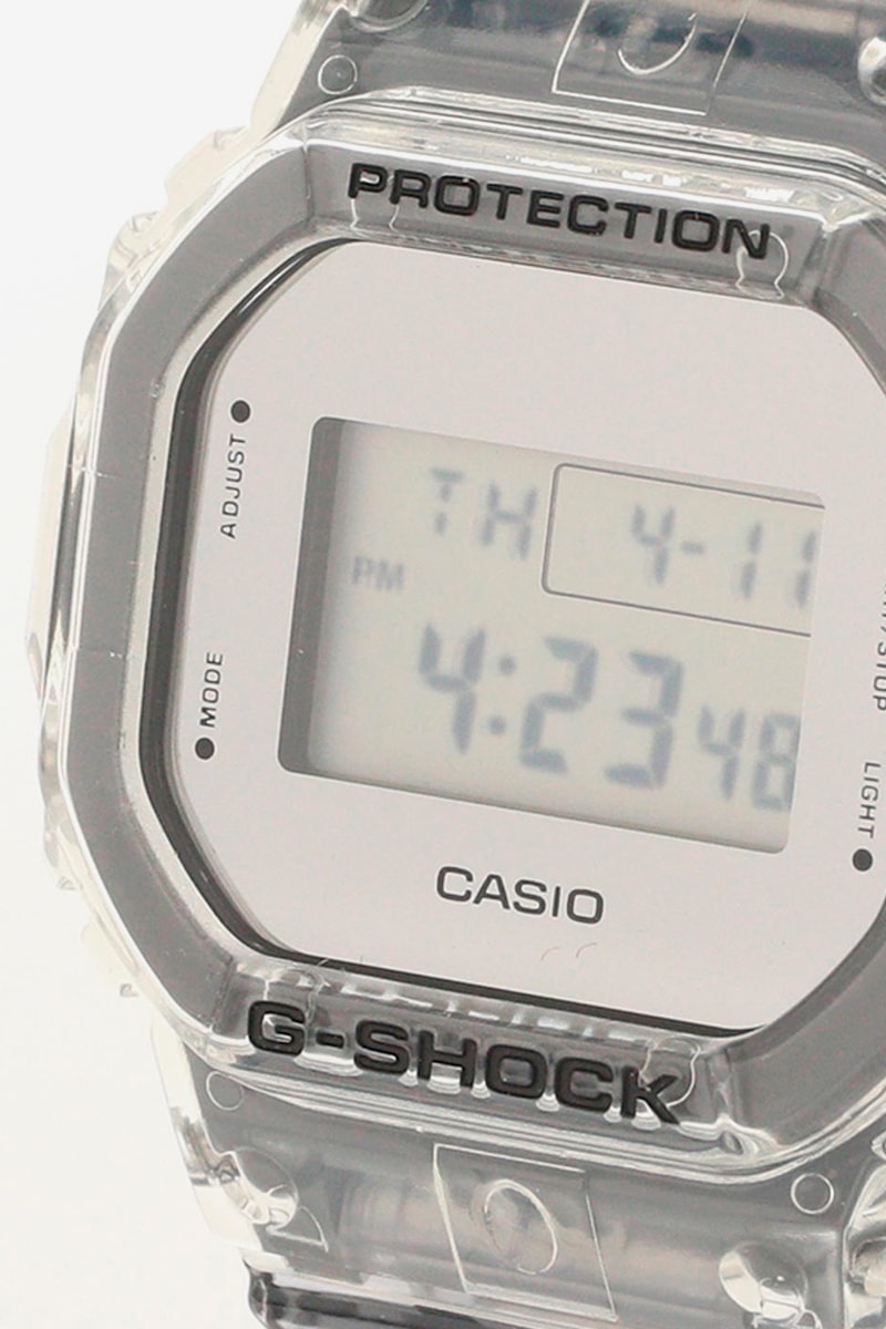 Beams x Casio G-Shock Clear Skeleton Release DW-5600SK DW-6900SK Japan Watches digital clocks time keeping lume glow retailer  