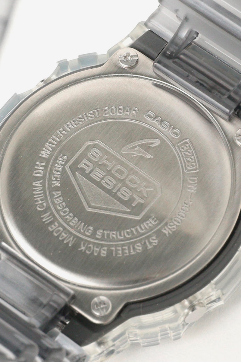 Beams x Casio G-Shock Clear Skeleton Release DW-5600SK DW-6900SK Japan Watches digital clocks time keeping lume glow retailer  
