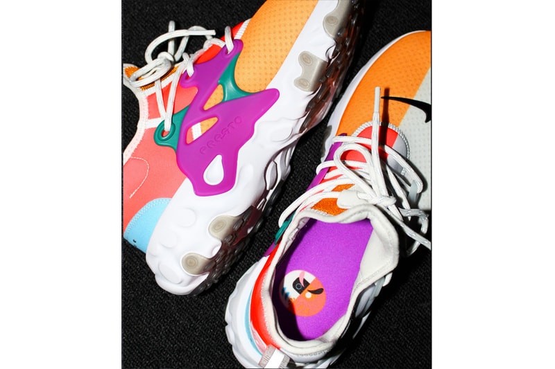 BEAMS Nike React Presto First Look japan release info teaser look bright vibrant colors evo foam outsole half half colorway orange white purple blue red sportswear shoes sneakers collaboration shinya arai