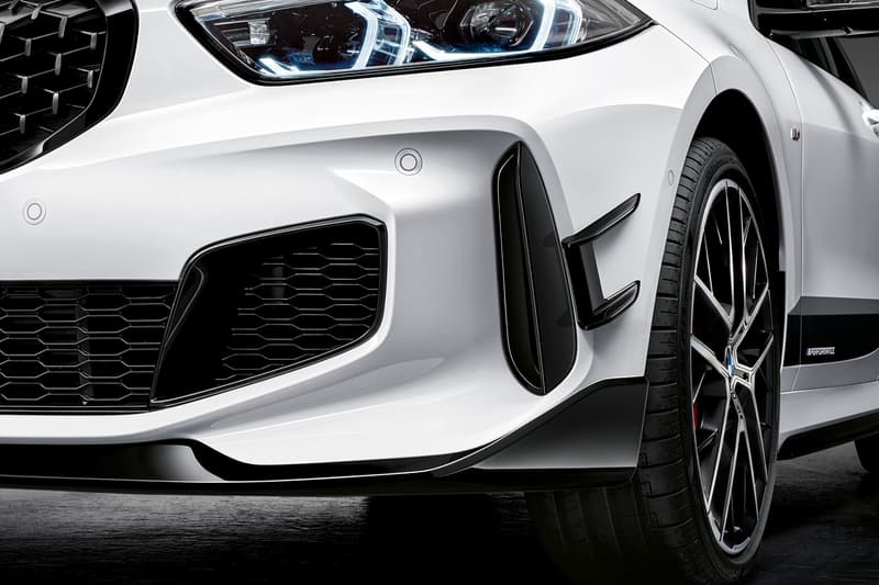 2019 BMW 1 Series M Performance Options parts automotive sports cars racing aerodynamic and exterior components Frozen Black lettering diffuser carbon fibre kidney grille exhaust front splitter spoiler aero flicks BMW M GmbH