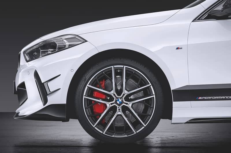 2019 BMW 1 Series M Performance Options parts automotive sports cars racing aerodynamic and exterior components Frozen Black lettering diffuser carbon fibre kidney grille exhaust front splitter spoiler aero flicks BMW M GmbH