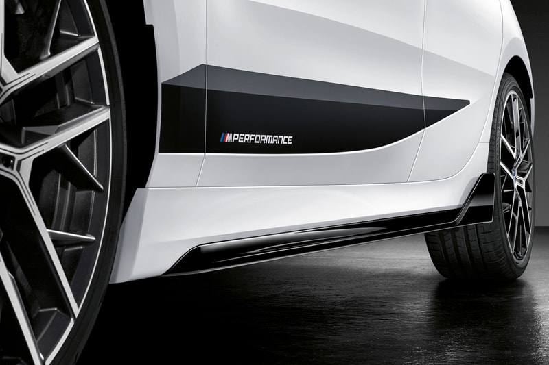 2019 BMW 1 Series M Performance Options parts automotive sports cars racing aerodynamic and exterior components Frozen Black lettering diffuser carbon fibre kidney grille exhaust front splitter spoiler aero flicks BMW M GmbH 