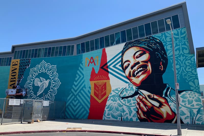 maya angelou community high school mural festival branded arts shepard fairey nasa miguel student artworks art