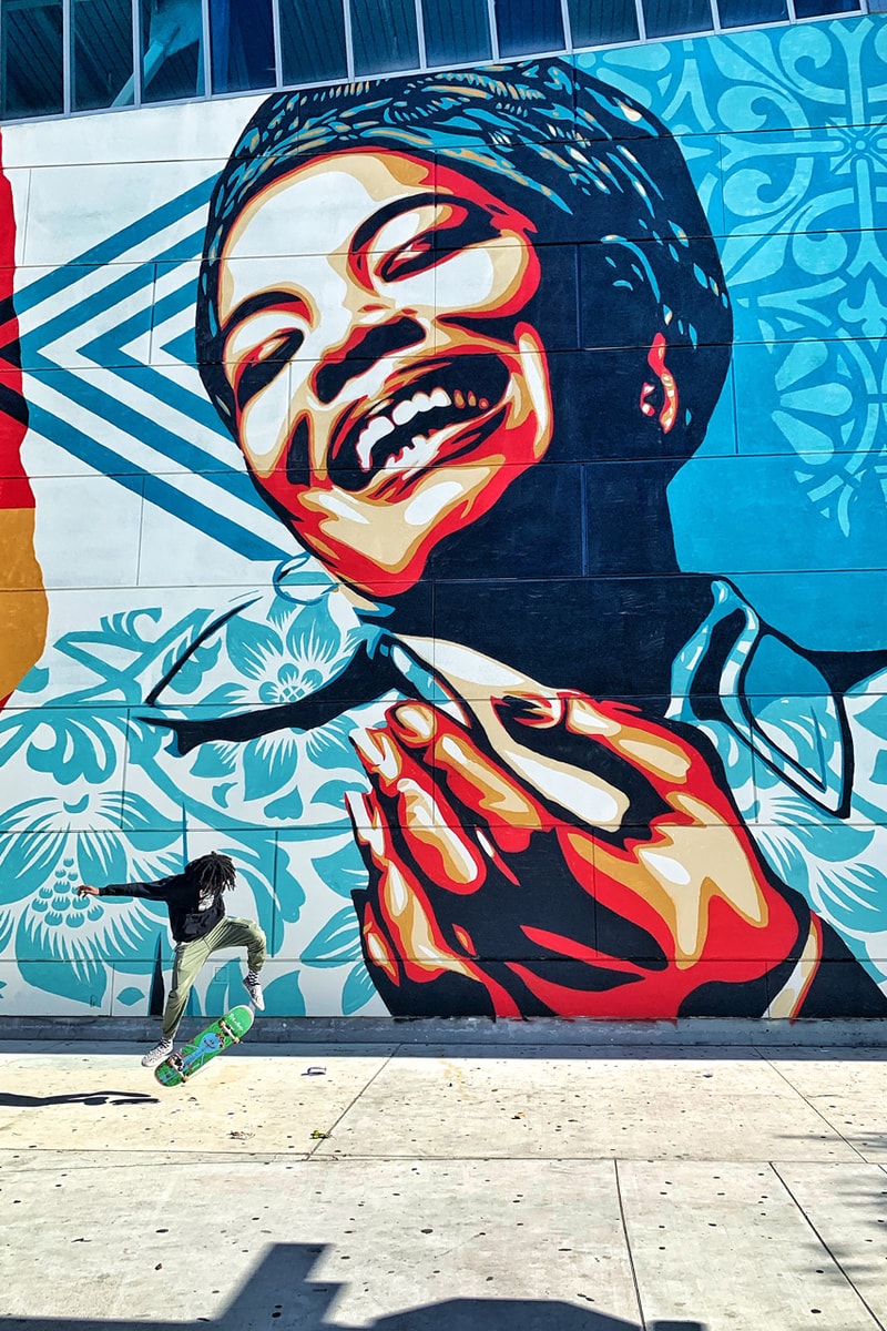 maya angelou community high school mural festival branded arts shepard fairey nasa miguel student artworks art