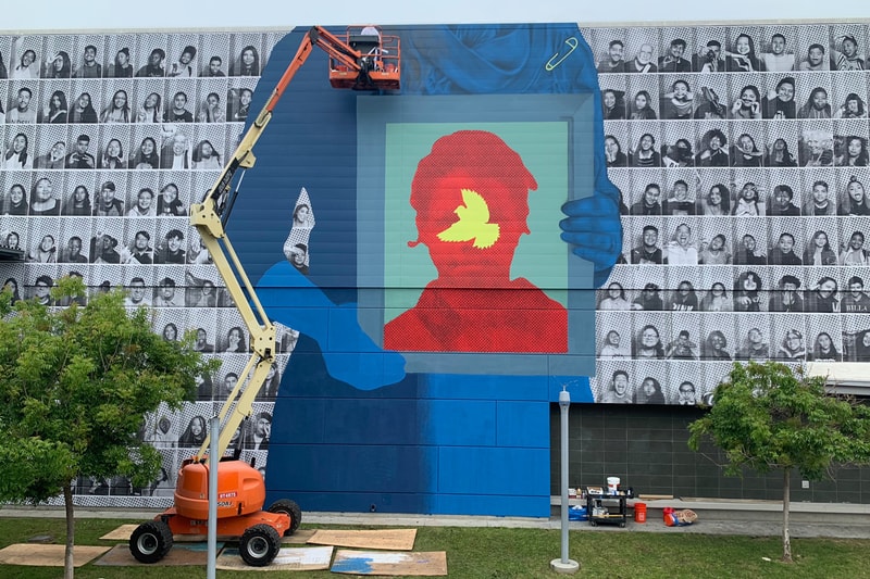 maya angelou community high school mural festival branded arts shepard fairey nasa miguel student artworks art