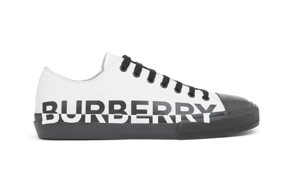 BURBERRY Logo Print Cotton Gabardine Sneakers | Hypebeast