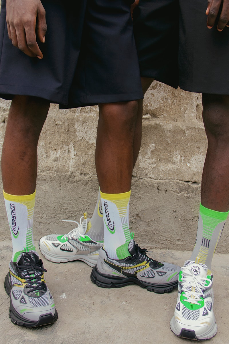 Caliroots Axel Arigato Marathon Runner Collaborative Pairs Special Release Colorway Limited Edition Stockholm Online Exclusive Swedish Contemporary Chunky 90s Sneakers Drop Socks Shirt