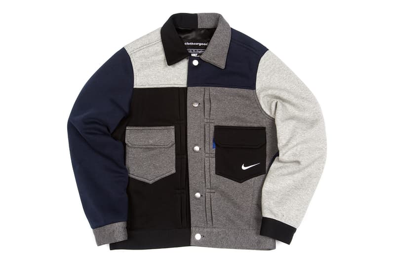 clothsurgeon RECONSRUCTED PROJECT Browns Exclusive Capsule Collection Farfetch Stadium Goods Supreme Nike Tailored double pleat trousers sports blazer overcoat utility vest type II jacket MA-1 bomber Nike Fundamental Fleece Sweatpants Virgin Mary Blanket Wool Overcoat Supreme x The North Face Denali Fleece Blanket Storm Break Snakeskin tent