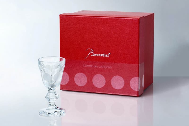 COMME des GARÇONS x Baccarat Harcourt Glass Event collaboration tee shirt aoyama release date drop info may 31 2019