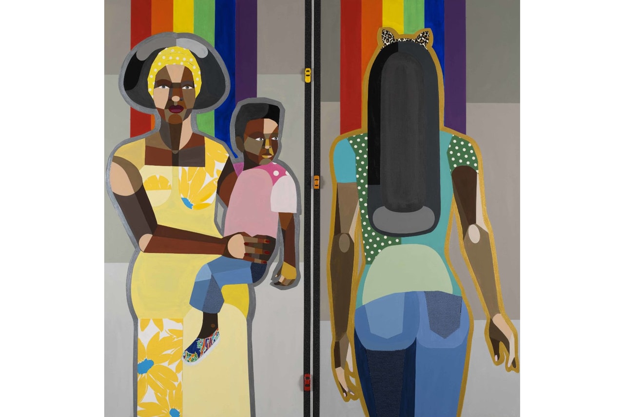 derrick adams the ins and outs figures in the urban landscape exhibition artworks paintings 