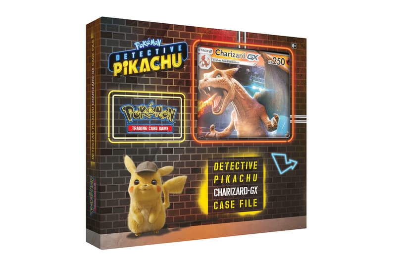 Special 'Detective Pikachu' Merch Release trading cards tees t-shirts pikachu booster packs mewtwo charizard