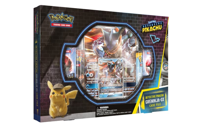 Special 'Detective Pikachu' Merch Release trading cards tees t-shirts pikachu booster packs mewtwo charizard