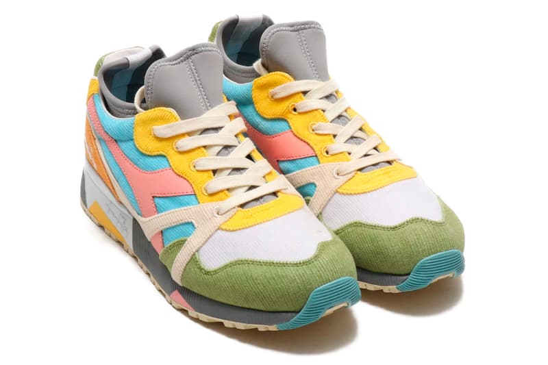 Diadora x LC23 N9000 Socks Saturno Release multi colored colorful suede sneaker neoprene shoes retro