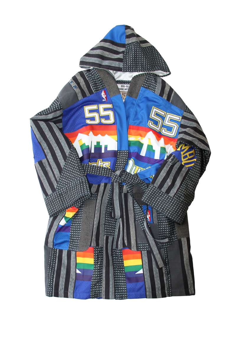 Dr. Romanelli Custom Mitchell & Ness Boro Kimono patchwork jacket coat nba team logo jersey