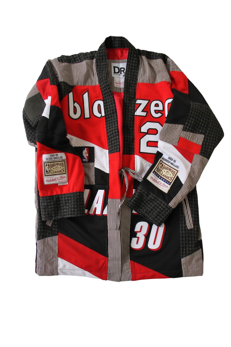 Dr. Romanelli Custom Mitchell & Ness Boro Kimono patchwork jacket coat nba team logo jersey