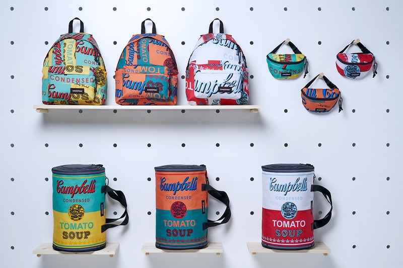 Eastpak Andy Warhol Capsule Collection SS19 Spring Summer 2019 Bags Accessories Branded Printed Colored Campbell's Soup Can 1965 backpack waist bag duffle wheeled luggage