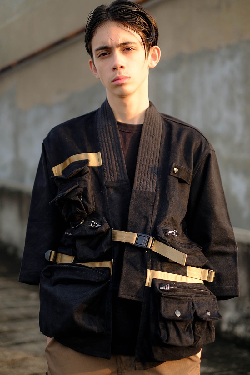 Elhaus SS19 "Gentle Metal" Editorial Lookbook indonesian brand Sherdynan Sulthan (@sherdysher) kimono menswear street fashion utilitarian military 3L fabrics