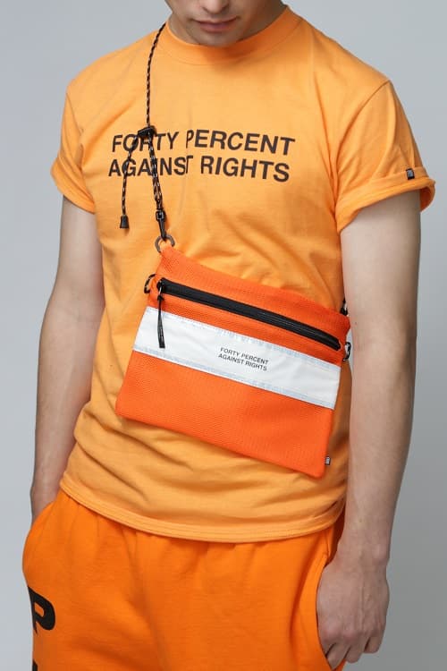 FORTY PERCENT AGAINST RIGHTS Richardson SS19 spring summer 2019 t shirt tees graphic black grey gray blue pink zippered mesh bag 3m white orange buy where to price cost store collab collaboration capsule collection pullover hoodie hooded sweatshirt
