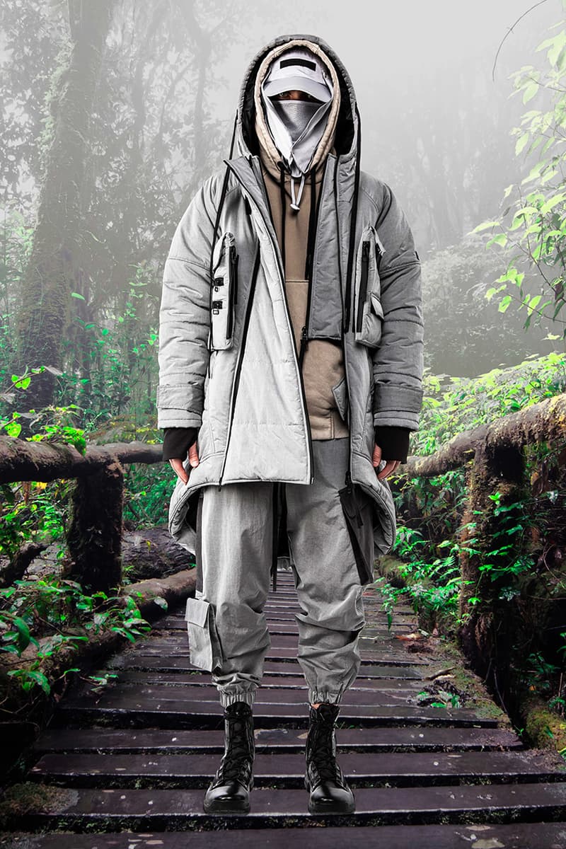 GALL Aeon X Fall Winter 2019 2020 Lookbook Techwear Italian Manufacturing Design Military Influence Collection Oversized Camouflage Black Grey Outerwear Technical