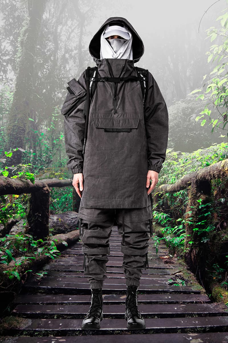 GALL Aeon X Fall Winter 2019 2020 Lookbook Techwear Italian Manufacturing Design Military Influence Collection Oversized Camouflage Black Grey Outerwear Technical