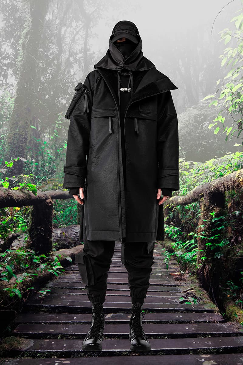 GALL Aeon X Fall Winter 2019 2020 Lookbook Techwear Italian Manufacturing Design Military Influence Collection Oversized Camouflage Black Grey Outerwear Technical