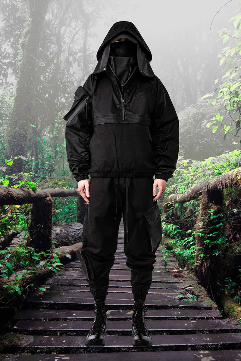 GALL Aeon X Fall Winter 2019 2020 Lookbook Techwear Italian Manufacturing Design Military Influence Collection Oversized Camouflage Black Grey Outerwear Technical